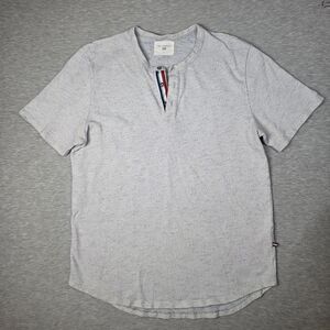 Sol Angeles Light Gray Short Sleeve Notch Henley Size XL